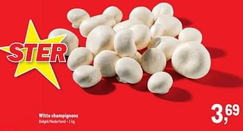Promoties Witte champignons - Huismerk - Makro - Geldig van 16/11/2022 tot 29/11/2022 bij Makro