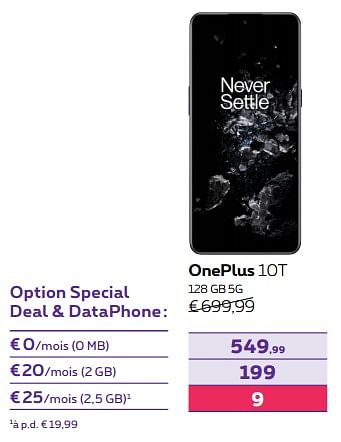 Promotions Oneplus 10t 128 gb 5g - OnePlus - Valide de 02/11/2022 à 31/01/2023 chez Proximus