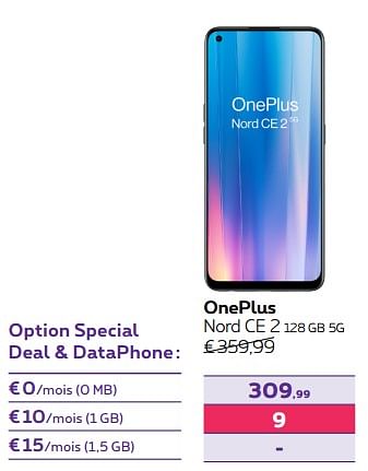 Promotions Oneplus nord ce 2 128 gb 5g - OnePlus - Valide de 02/11/2022 à 31/01/2023 chez Proximus