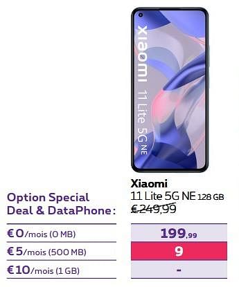 Promotions Xiaomi 11 lite 5g ne 128 gb - Xiaomi - Valide de 02/11/2022 à 31/01/2023 chez Proximus