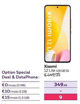 Promotions Xiaomi 12 lite 128 gb 5g - Xiaomi - Valide de 02/11/2022 à 31/01/2023 chez Proximus