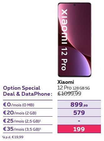 Promotions Xiaomi 12 pro 128 gb 5g - Xiaomi - Valide de 02/11/2022 à 31/01/2023 chez Proximus