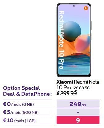Promotions Xiaomi redmi note 10 pro 128 gb 5g - Xiaomi - Valide de 02/11/2022 à 31/01/2023 chez Proximus