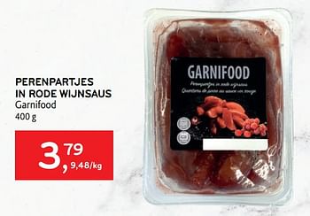 Promoties Perenpartjes in rode wijnsaus garnifood - Garni Food - Geldig van 16/11/2022 tot 29/11/2022 bij Alvo