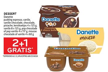 Promoties Dessert danette 2+1 gratis - Danone - Geldig van 16/11/2022 tot 29/11/2022 bij Alvo