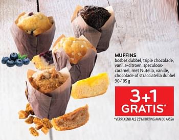 Promoties Muffins 3+1 gratis - Huismerk - Alvo - Geldig van 16/11/2022 tot 29/11/2022 bij Alvo