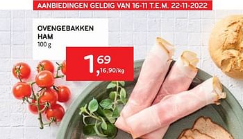 Promoties Ovengebakken ham - Huismerk - Alvo - Geldig van 16/11/2022 tot 22/11/2022 bij Alvo