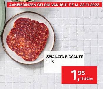 Promoties Spianata piccante - Huismerk - Alvo - Geldig van 16/11/2022 tot 22/11/2022 bij Alvo