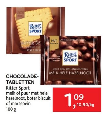 Promoties Chocoladetabletten ritter sport - Ritter Sport - Geldig van 16/11/2022 tot 29/11/2022 bij Alvo