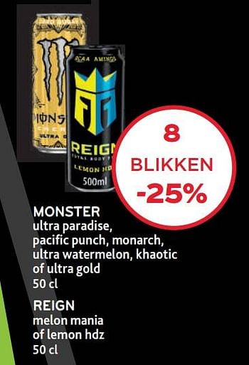 Promoties Monster 8 blikken -25% - Monster - Geldig van 16/11/2022 tot 29/11/2022 bij Alvo
