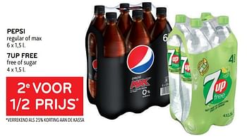 Promoties Pepsi + 7up free 2e voor 1-2 prijs - Huismerk - Alvo - Geldig van 16/11/2022 tot 29/11/2022 bij Alvo