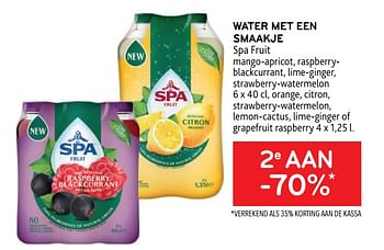 Promoties Water met een smaakje spa fruit 2e aan -70% - Spa - Geldig van 16/11/2022 tot 29/11/2022 bij Alvo