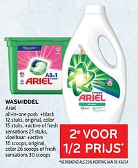 Wasmiddel ariel 2e voor 1-2 prijs-Ariel