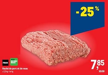 Promotions Haché de porc et de veau - Produit maison - Makro - Valide de 16/11/2022 à 29/11/2022 chez Makro