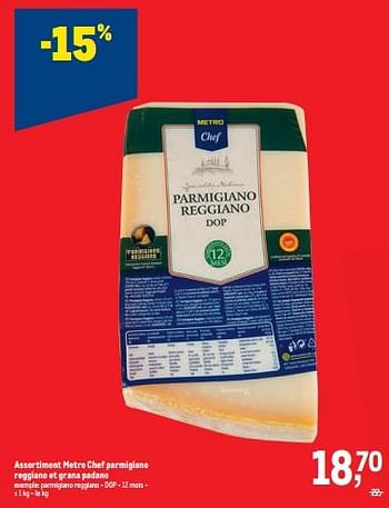 Promotions Metro chef parmigiano reggiano - Produit maison - Makro - Valide de 16/11/2022 à 29/11/2022 chez Makro
