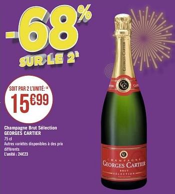 Promotions Champagne brut sélection georges cartier - Champagne - Valide de 14/11/2022 à 27/11/2022 chez Géant Casino