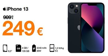 Promoties Apple iphone 13 - Apple - Geldig van 14/11/2022 tot 28/11/2022 bij Orange