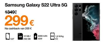 Promoties Samsung galaxy s22 ultra 5g - Samsung - Geldig van 14/11/2022 tot 28/11/2022 bij Orange