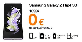 Promoties Samsung galaxy z flip4 5g - Samsung - Geldig van 14/11/2022 tot 28/11/2022 bij Orange