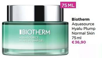 Promoties Biotherm aquasource hyalu plump normal skin - Biotherm - Geldig van 14/11/2022 tot 20/11/2022 bij ICI PARIS XL