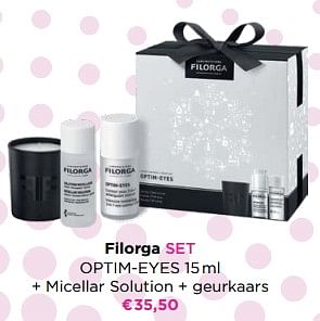 Promoties Filorga set optim-eyes + micellar solution + geurkaars - Filorga - Geldig van 14/11/2022 tot 20/11/2022 bij ICI PARIS XL