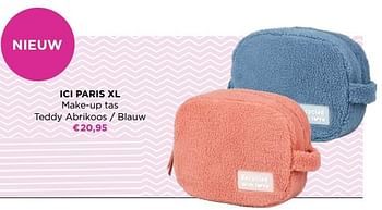 Promoties Ici paris xl make-up tas teddy abrikoos - blauw - Huismerk - ICI PARIS XL - Geldig van 14/11/2022 tot 20/11/2022 bij ICI PARIS XL