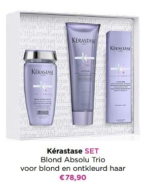 Promoties Kérastase set blond absolu trio voor blond en ontkleurd haar - Kérastase - Geldig van 14/11/2022 tot 20/11/2022 bij ICI PARIS XL