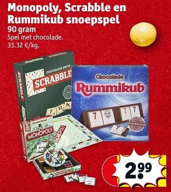 Werkelijk Dronken worden Vroeg Rummikub Monopoly, scrabble en rummikub snoepspel - Promotie bij Kruidvat