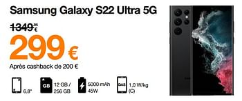 Promotions Samsung galaxy s22 ultra 5g - Samsung - Valide de 14/11/2022 à 28/11/2022 chez Orange