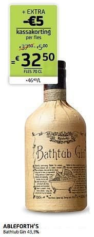 Promoties Ableforth’s bathtub gin - Ableforth’s - Geldig van 18/11/2022 tot 01/12/2022 bij BelBev