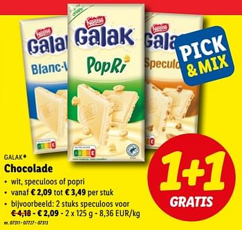Promoties Chocolade - Galak - Geldig van 21/11/2022 tot 26/11/2022 bij Lidl