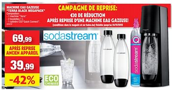 Promotions Sodastream machine eau gazeuse terra black megapack - Sodastream - Valide de 16/11/2022 à 20/11/2022 chez Hubo