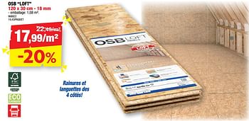 Promotions Osb loft - Produit maison - Hubo  - Valide de 16/11/2022 à 20/11/2022 chez Hubo