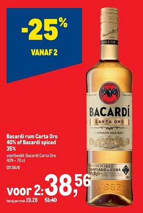 Promoties Bacardi carta oro - Bacardi - Geldig van 16/11/2022 tot 29/11/2022 bij Makro