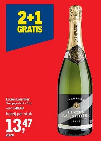 Promotions Lucien lalardier champagne brut - Champagne - Valide de 16/11/2022 à 29/11/2022 chez Makro
