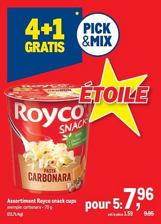 Promotions Royco snack cups carbonara - Royco - Valide de 16/11/2022 à 29/11/2022 chez Makro