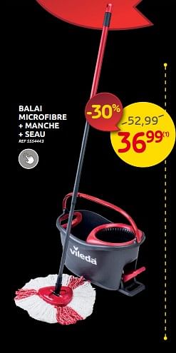 Promotions Balai microfibre + manche + seau - Vileda - Valide de 16/11/2022 à 28/11/2022 chez Brico