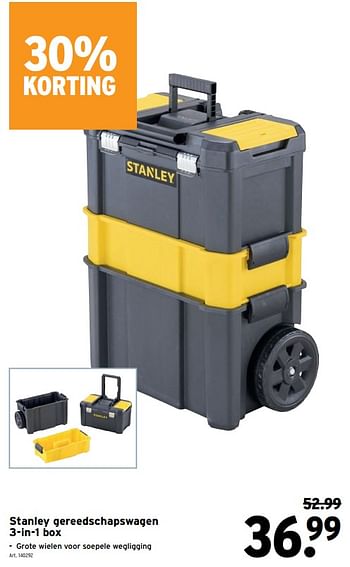 Op en neer gaan veel plezier Retoucheren Stanley Stanley gereedschapswagen 3-in-1 box - Promotie bij Gamma