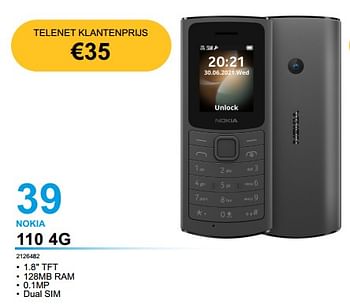 Promoties Nokia 110 4g - Nokia - Geldig van 08/11/2022 tot 30/11/2022 bij Beecom