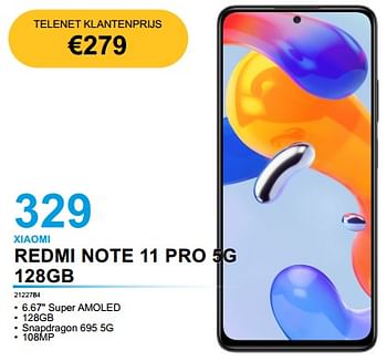 Promoties Xiaomi redmi note 11 pro 5g 128gb - Xiaomi - Geldig van 08/11/2022 tot 30/11/2022 bij Beecom