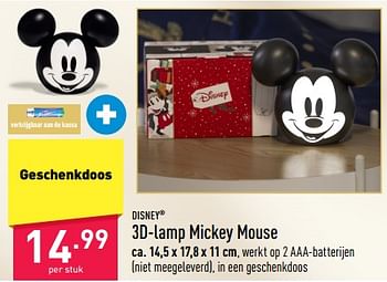 Promoties 3d-lamp mickey mouse - Disney - Geldig van 23/11/2022 tot 02/12/2022 bij Aldi