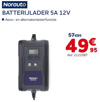Promotions Norauto batterijlader 5a 12v - Norauto - Valide de 16/11/2022 à 03/01/2023 chez Auto 5