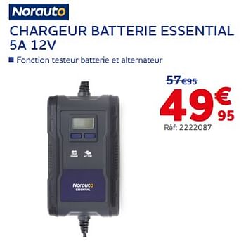 Promotions Norauto chargeur batterie essential 5a 12v - Norauto - Valide de 16/11/2022 à 03/01/2023 chez Auto 5