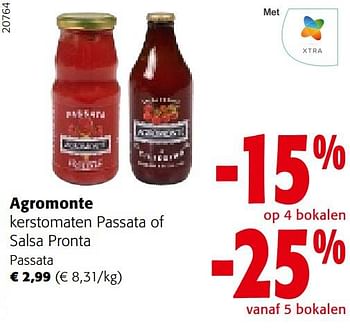 Promoties Agromonte kerstomaten passata - Agromonte - Geldig van 16/11/2022 tot 29/11/2022 bij Colruyt