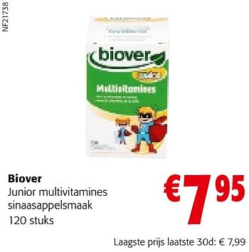 Promoties Biover junior multivitamines sinaasappelsmaak - Biover - Geldig van 16/11/2022 tot 29/11/2022 bij Colruyt