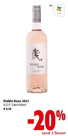 Promoties Diable rose 2021 a.o.p. saint-mont - Rosé wijnen - Geldig van 16/11/2022 tot 29/11/2022 bij Colruyt