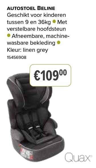 Promoties Autostoel beline - Quax - Geldig van 18/11/2022 tot 21/11/2022 bij Europoint