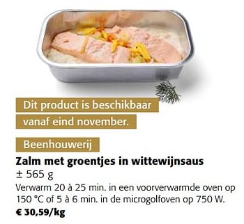 Promoties Zalm met groentjes in wittewijnsaus - Huismerk - Colruyt - Geldig van 16/11/2022 tot 29/11/2022 bij Colruyt