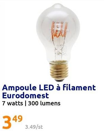 Promotions Ampoule led à filament eurodomest - Produit Maison - Action - Valide de 16/11/2022 à 22/11/2022 chez Action