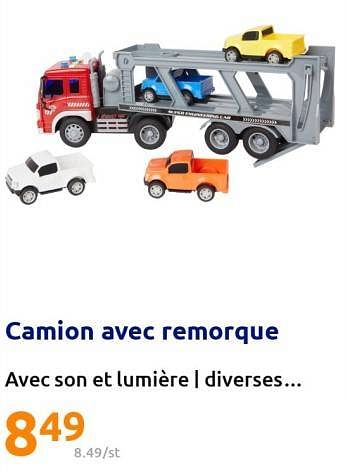 Promotions Camion avec remorque - Produit Maison - Action - Valide de 16/11/2022 à 22/11/2022 chez Action